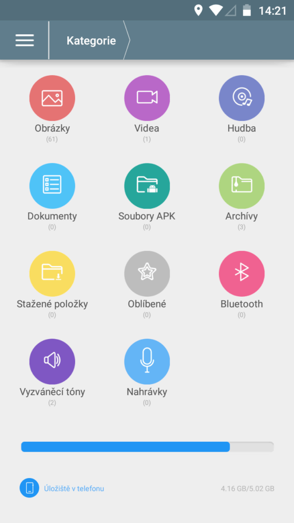 Vodafone Smart Prime 6 správce souborů