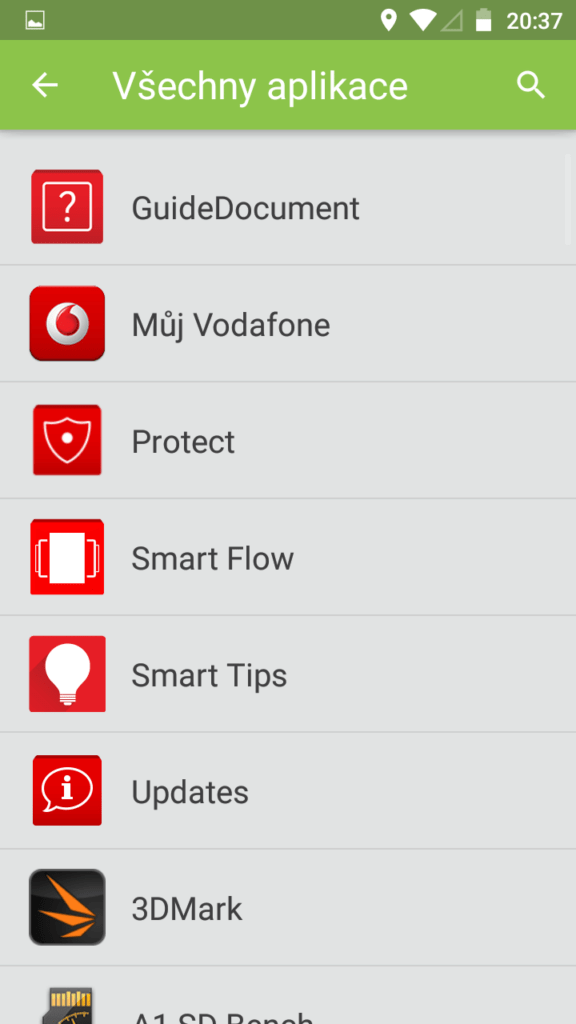 Vodafone Smart Prime 6 zjednodusene aplikace
