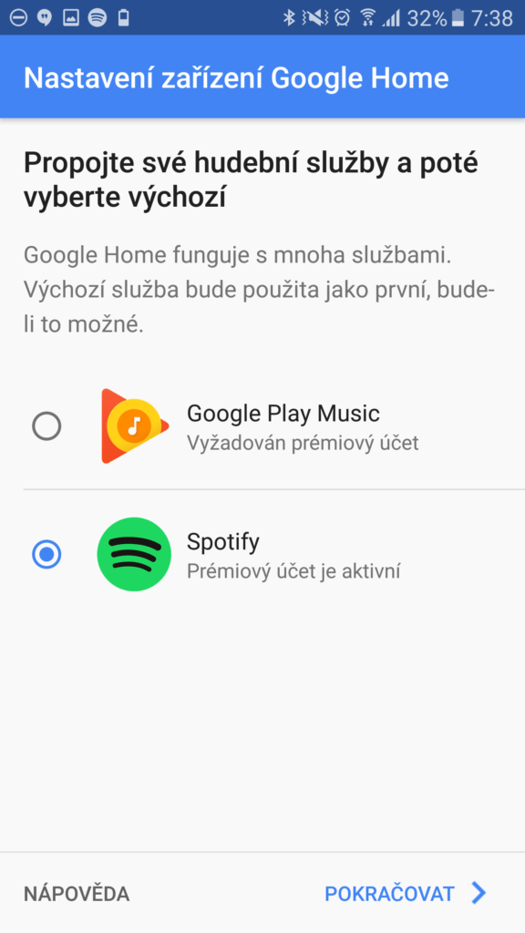 Google Home spárování 8