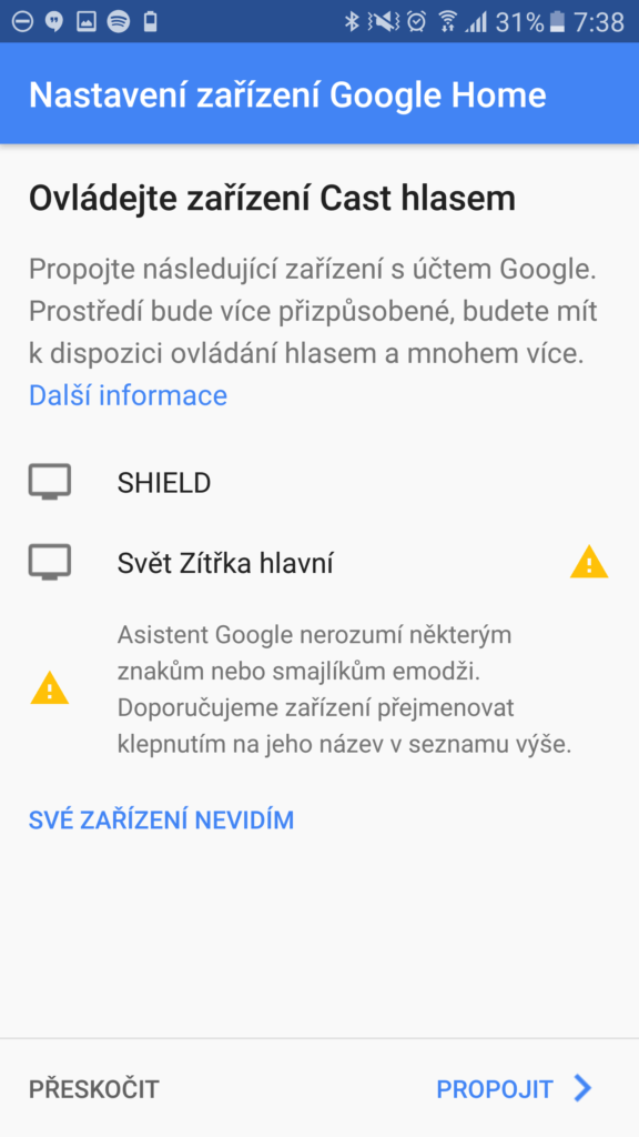 Google Home spárování 9