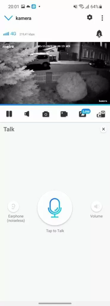 reolink go pt pohyb