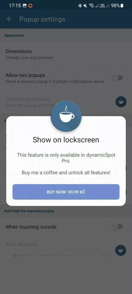 Dynamic Island dynamicSpot Android aplikace 10 dynamicSpot Pro