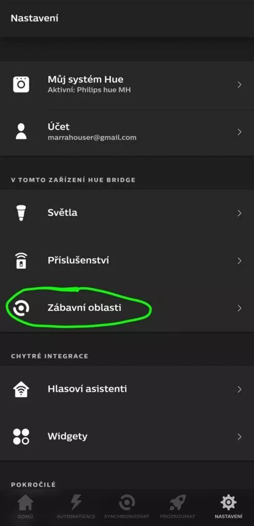 Philips Hue Play Gradient PC Lightstrip aplikace 3 zábavné oblasti